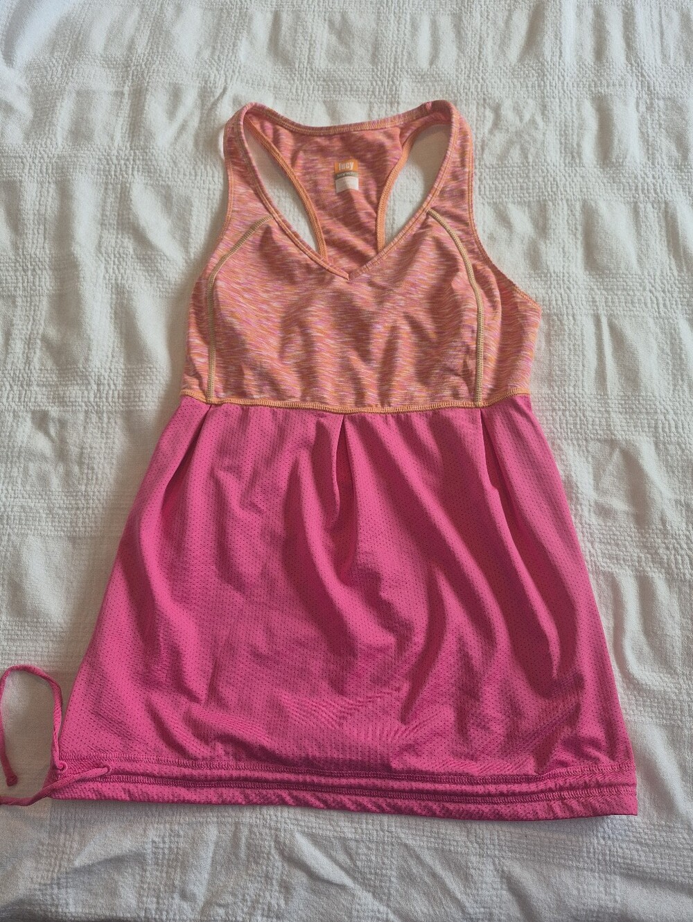 Lucy Tech wear XS Tank top orange & pink VGUC